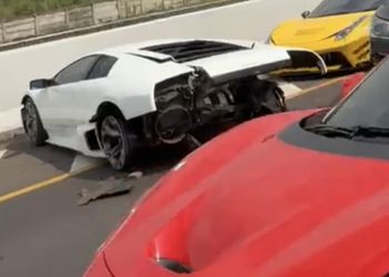 Spek Lamborghini Murcielago yang Kecelakaan di Tol dan Bannya Copot