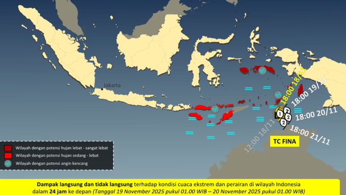 Dampak Cuaca Ekstrem di Wilayah Timur Indonesia Setelah Terbentuknya Siklon Tropis Fina