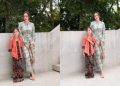 Aura Kasih Tampil Kompak Bersama Anak dalam Setelan Kebaya Modern Panjang dan Rok Lilit